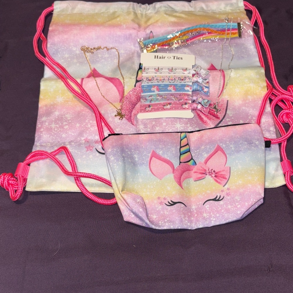 Unicorn Kids Accessory Set - Pink and Multicolor